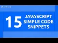 15 Simple Javascript Code Snippets CodeWithGuruji