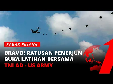 Ratusan Penerjun Payung Meriahkan Pembukaan Latihan Bersama TNI AD - US ARMY