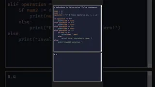 Basic Calculator Using Python Simple If-else Statement