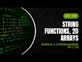 Strings Two Dimensional Arrays EST102 Programming in C MODULE 3 KTU Anna Thomas SJCET