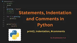 Statements indentation comments and docstrings Python tutorial