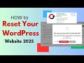 How to use WP reset plugin for your WordPress website wordpress reset plugin use complete