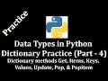 Data Types in Python Dictionary Practice Part 4 Get Update Keys Values Pop etc LearnWithMrRJ