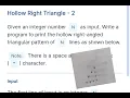 Hollow right triangle in python ccbp nxtwave Right angle triangle in telugu