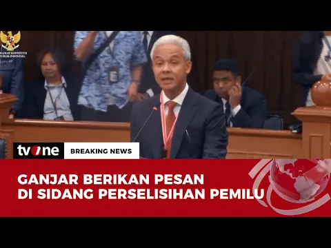 Ganjar Pranowo Sampaikan Pidato di Sidang Gugatan Pemilu 2024