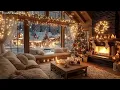 Peaceful Christmas Music for Relaxation - Relaxing Christmas Ambience - Warm Fireplace and Soft Snow