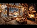 Peaceful Christmas Music for Relaxation - Relaxing Christmas Ambience - Warm Fireplace and Soft Snow