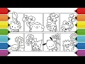 Sanrio Characters Coloring Pages Hello Kitty Kuromi My Melody Pompompurin Cinnamoroll Keroppi