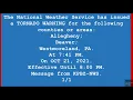 Tornado Warning For West Pennsylvania EAS 1 037 NWS Pittsburgh PA