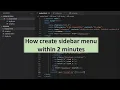 How to code fast How to create Sidebar Dropdown menu using HTML CSS and JavaScript