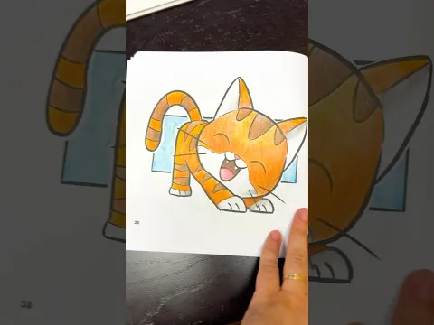 Coloreando un gato kawaii | Libro para colorear disponible en Amazon