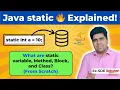 Learn Static Keyword in Java Static Variable Method Block Class