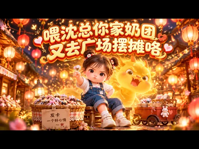 喂沈总你家奶团又去广场摆摊咯