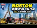 I-93 to Storrow Drive Boston Rush Hour Traffic 4K R Morning Commute
