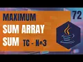 Java DSA 72 Find Maximum Sub array Sum Using Brute Force in Java Cubic Time Complexity
