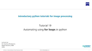 Tutorial 19 - for loops in python