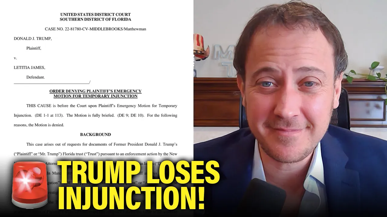 Federal Judge DENIES Trump FRIVOLOUS Injunction Request