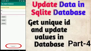 How to Update data in SQLite Database Android Programming