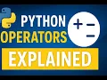 Python Operators Explained Arithmetic Logical Comparison Assignment Python Tutorial