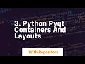 3 python pyqt containers and layouts