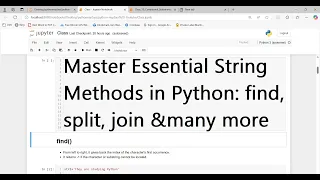 Python Class 15 Mastering String Methods - find rfind ljust split join and More with Examples
