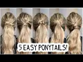 HOW TO EASY PONYTAIL HAIRSTYLES Summer Hairstyle Workout Hairstyle Medium and Long Hairstyles