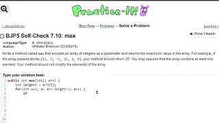 Java Practice It Self-Check 7 10 max arrays syntax array basics