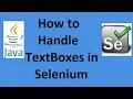 How to Handle TextBoxes in Selenium - Selenium Webdriver with Java tutorials
