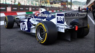 The RAW 3.0L V10 Sound of the 2003 Williams-BMW FW25 F1 car: Start up, Full Warm-up procedure & More