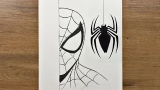 How to Draw Spider-Man with Spider Symbol | Easy Step-by-Step Drawing Tutorial