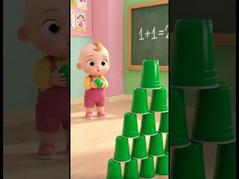 Learning colors: a colorful stacking cup pyramid #forkids #abc #babylearning #babyshark
