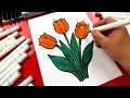 Lagu How To Draw Simple Tulips