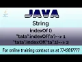 How to find the index of first occurrence of a string or character in a string in java in hindi