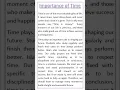 Essay on Importance of Time About Importance of Time