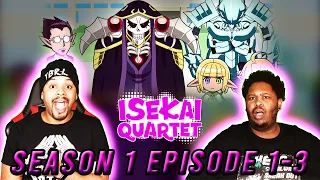 all the greats in one show isekai quartet reaction season 1 ep 1 2 3