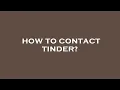 How to contact tinder