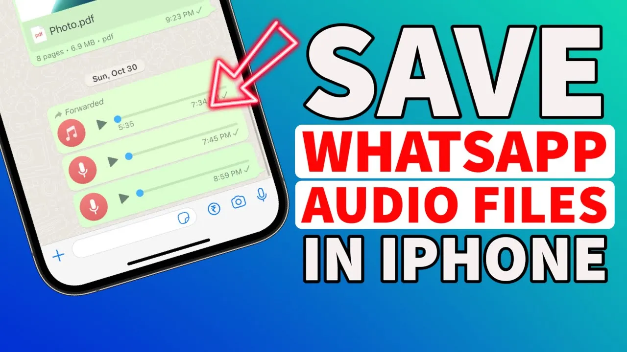 How to Save Audio Files from WhatsApp in iPhone I Save WhatsApp Audio in iPhone