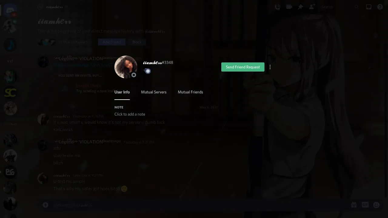 Violation Disstrack-myjah Discord