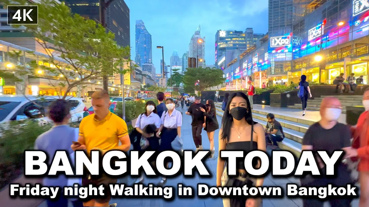 【🇹🇭 4K】Friday night Walking in Downtown Bangkok 2022 - Pratunam To Siam Square