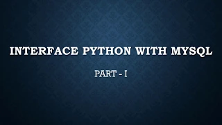 Interface Python With Mysql Part I