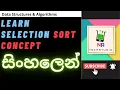 Selection Sort explains in Sinhala Language NR TechStudio - Tech Tutorials with Nifi