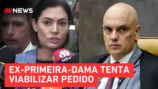 Michelle se encontra com Alexandre de Moraes para debater domiciliar de Jair Bolsonaro | TEMPO REAL