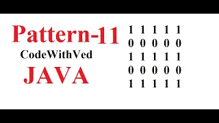 Pattern - 11 NUMBER pattern program in java code with ved pattern program with logic in java