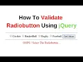 radio button validation in jquery jquery client side validation