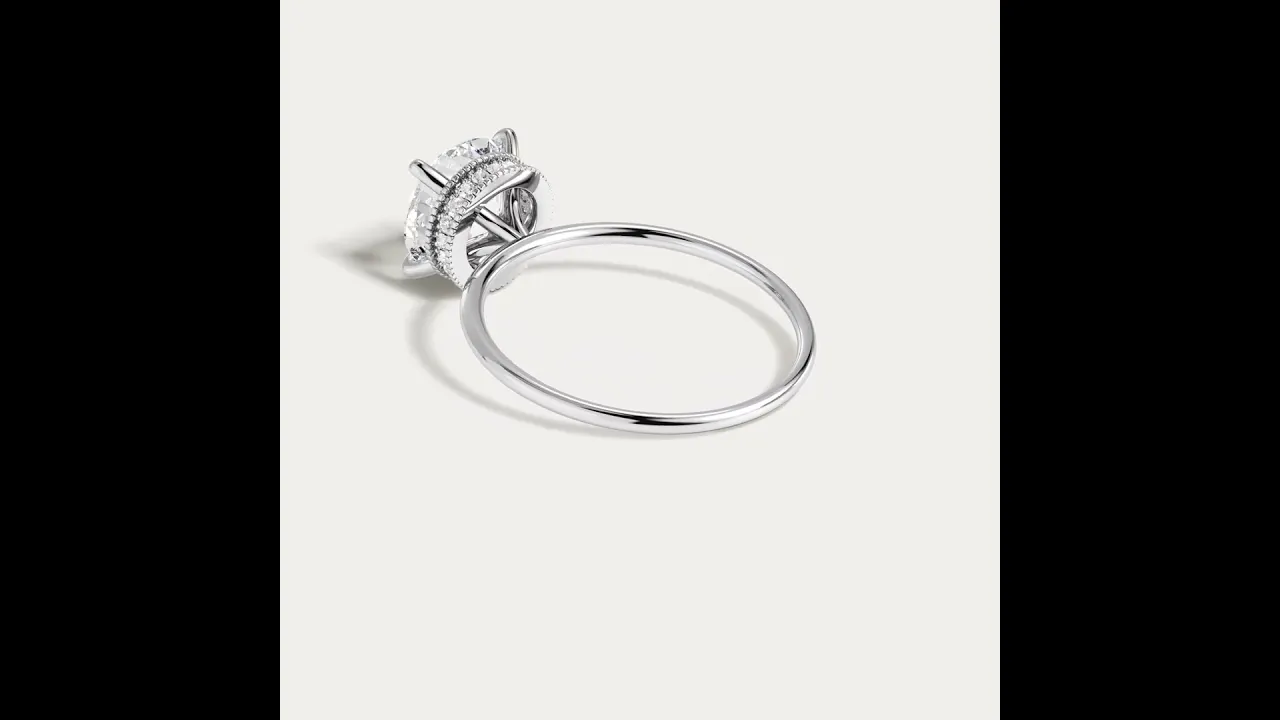 Liana丨Hidden Halo 2CT Round Lab Diamond Ring With Basket Setting