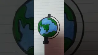 رسم الكرة الارضية The Earth سهل وبسيط خطوة بخطوة للمبتدئين 