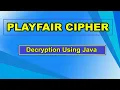 Playfair Cipher - Decryption Java