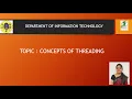 CONCEPT OF THREADS OBJECT ORIENTED PROGRAMMING SNS INSTITUTIONS
