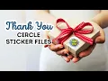 Thank You Circle Stickers 50 Styles Printable Digital 2x2 Inches High-Quality PNG Files