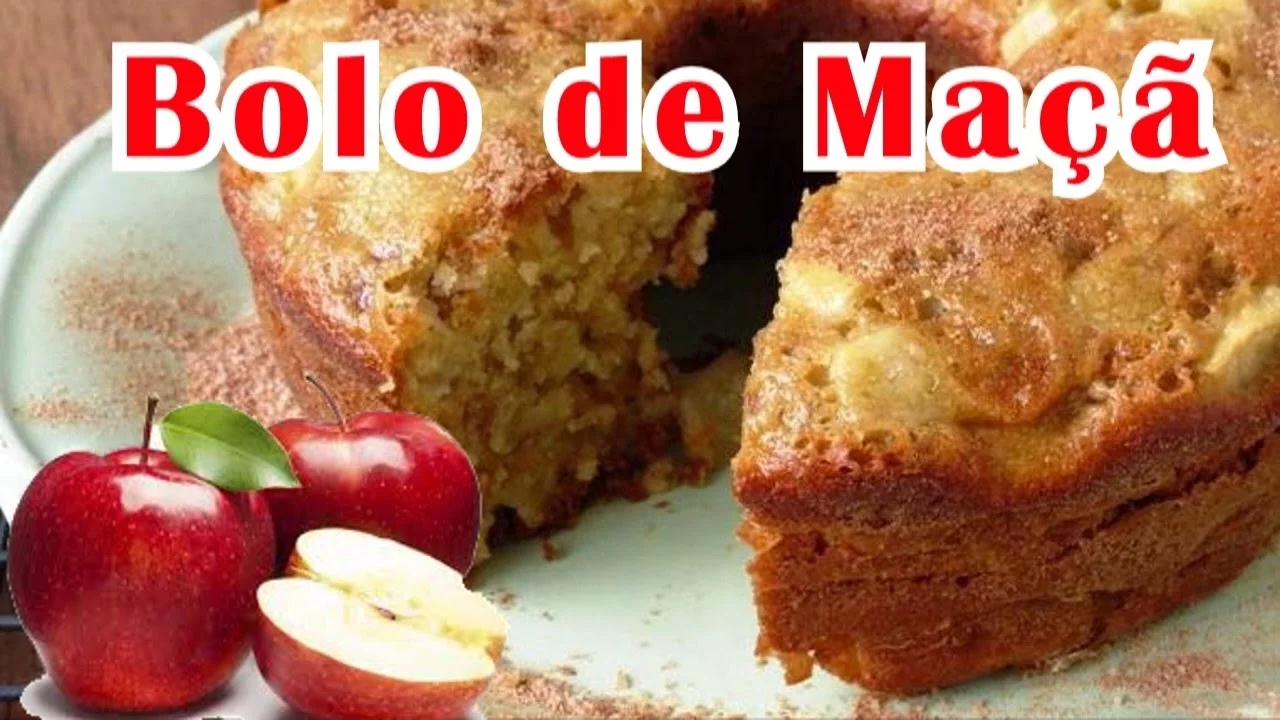 BOLO DE MAÇÃ NO LIQUDIFICADOR  FOFINHO E SUPER FÁCIL DE FAZER